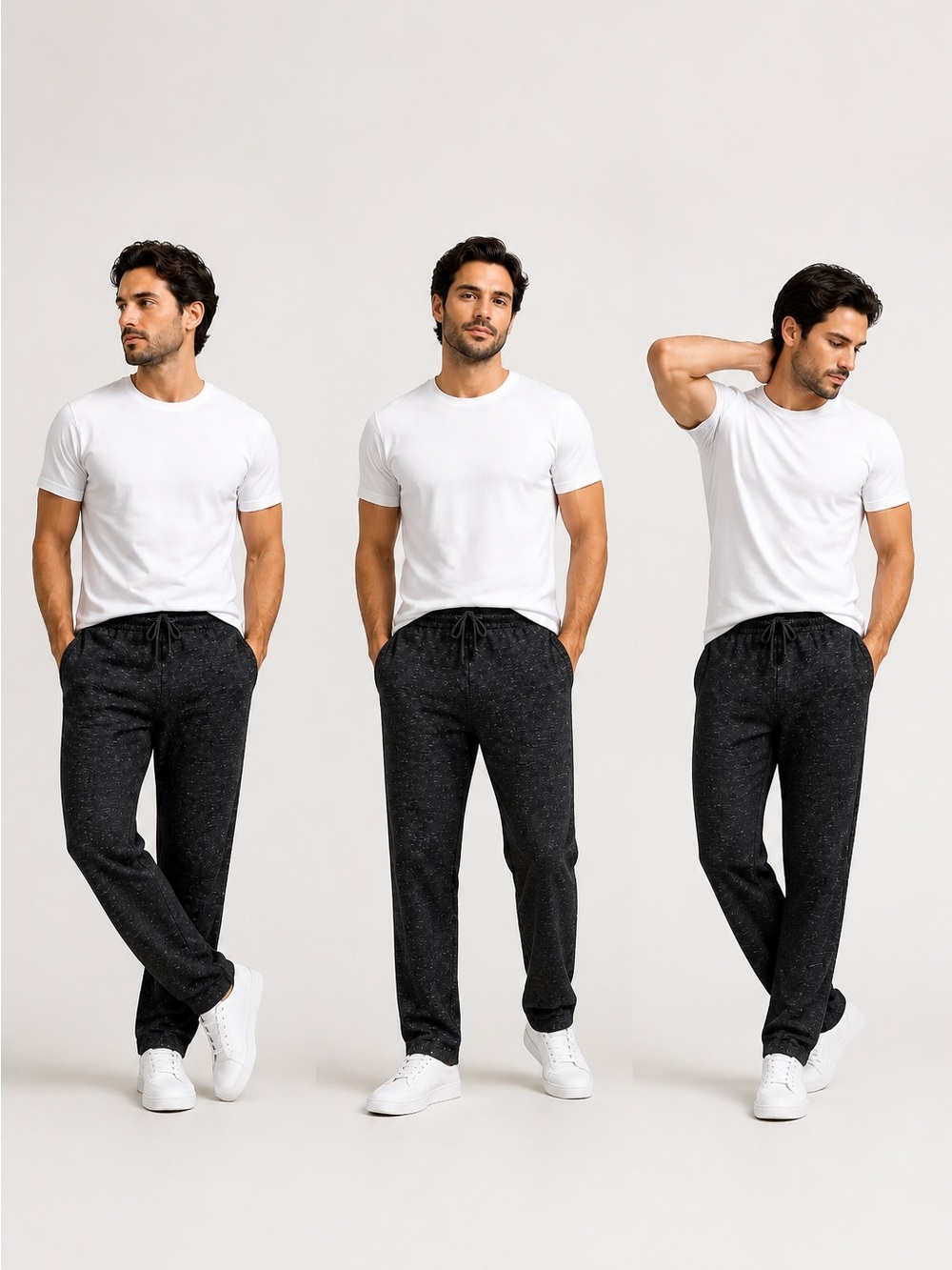George Men's Charcoal Speckled Jogger Pants